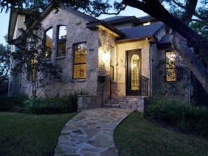 cute house at twilight